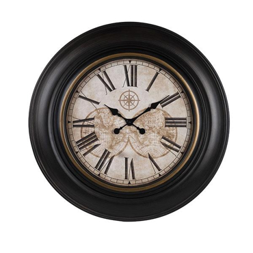 ESTHETI home Ρολόι Τοίχου Πλαστικό Καφέ με Υδρόγειο 76x4.9x76cm 813-30035